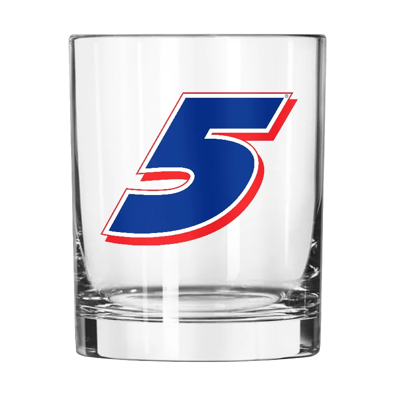 Team Mug For Corporate Gifts-Kyle Larson 14oz Logo Rocks Glass