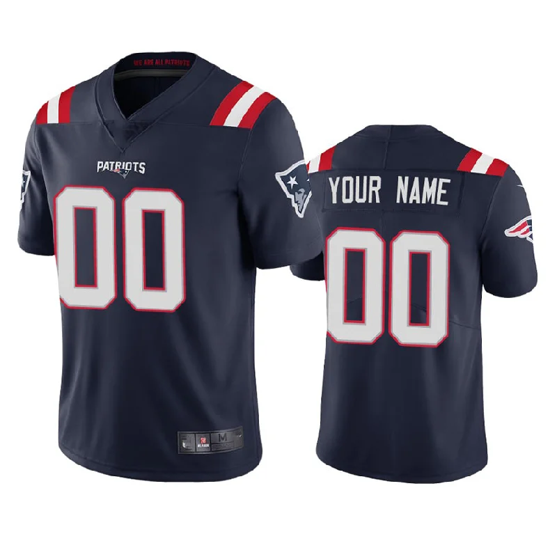 Rugby Jersey With Silicone Print-Custom NE.Patriots Navy 2020 Vapor Limited Jersey Stitched American Football Jerseys