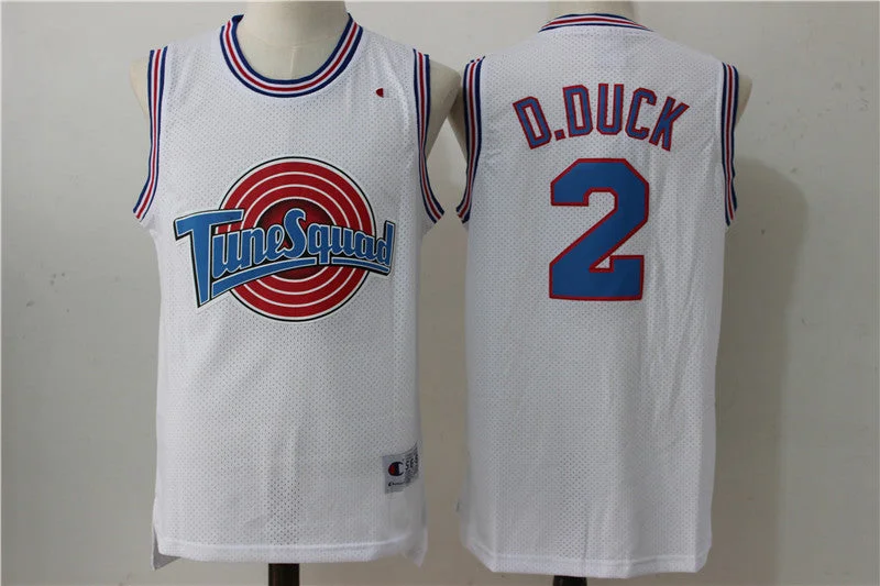 Basketball Jersey For Alumni-Tune Squad 2 D.Duck White Stitched Movie Basketball Jersey