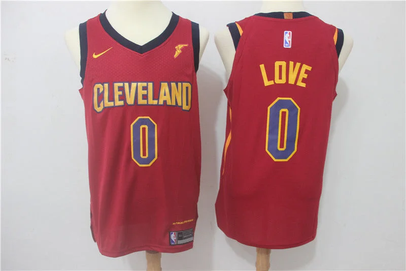 Basketball Jersey For School Teams-Cavaliers 0 Kevin Love Red Authentic Basketball Jersey