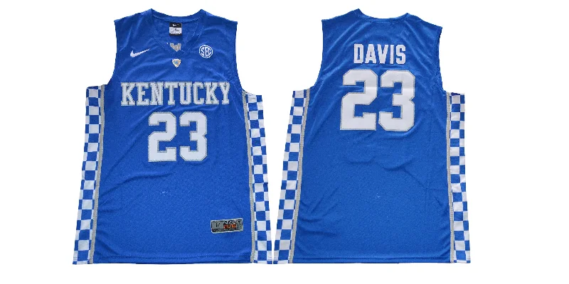 Basketball Jersey For Local Leagues-Kentucky Wildcats 23 Anthony Davis Towns Blue College Basketball Basketball Jersey