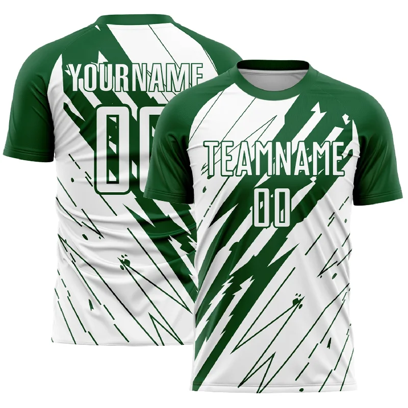 Football Jersey For Big Guys-Custom Kelly Green White Sublimation Soccer Uniform Jersey