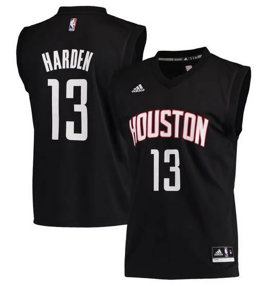 Basketball Jersey With Hood-Rockets 13 James Harden Black Fashion Replica Basketball Jersey