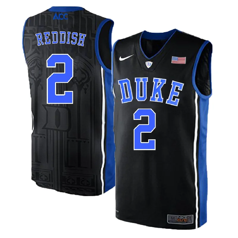 Personalized Basketball Jersey For Sale-Duke Blue Devils 2 Cam Reddish Black Elite College Basketball Basketball Jersey