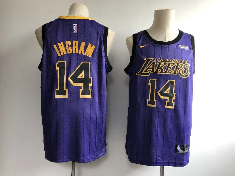 Basketball Jersey For Ultimate Comfort-Lakers 14 Brandon Ingram Purple 2018-19 City Edition Swingman Basketball Jersey